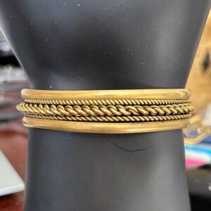 Elegant Silver Brass Tone Etruscan Bangle bracelet